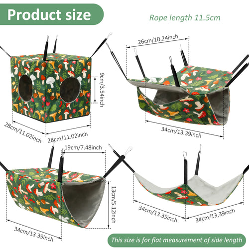 4Pcs Hamster Hammock Set Polyester Ferret Rat Hammock Set Soft