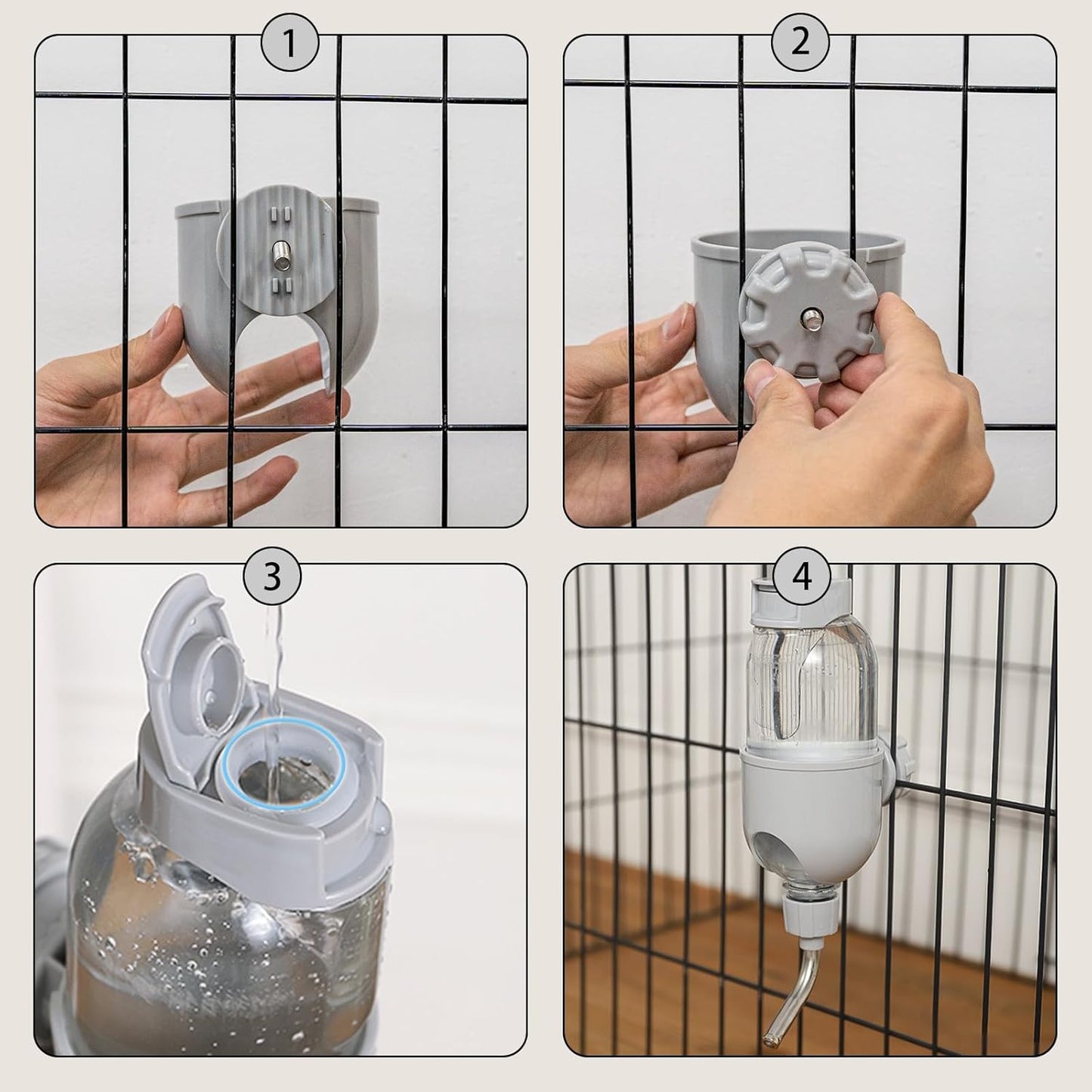Pet Water Bottle For Cage Crate Water Dispenser For Small Animal Rabbit Guinea Pig Chinchilla Ferret Squirrel Hedgehog