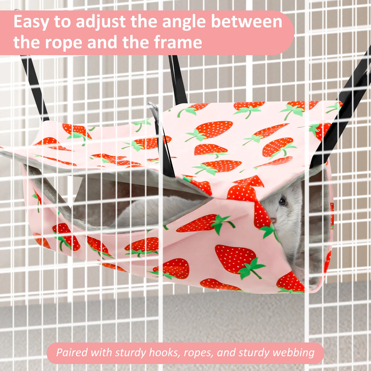 4Pcs Hamster Hammock Set Polyester Ferret Rat Hammock Set Soft