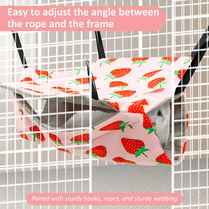4Pcs Hamster Hammock Set Polyester Ferret Rat Hammock Set Soft