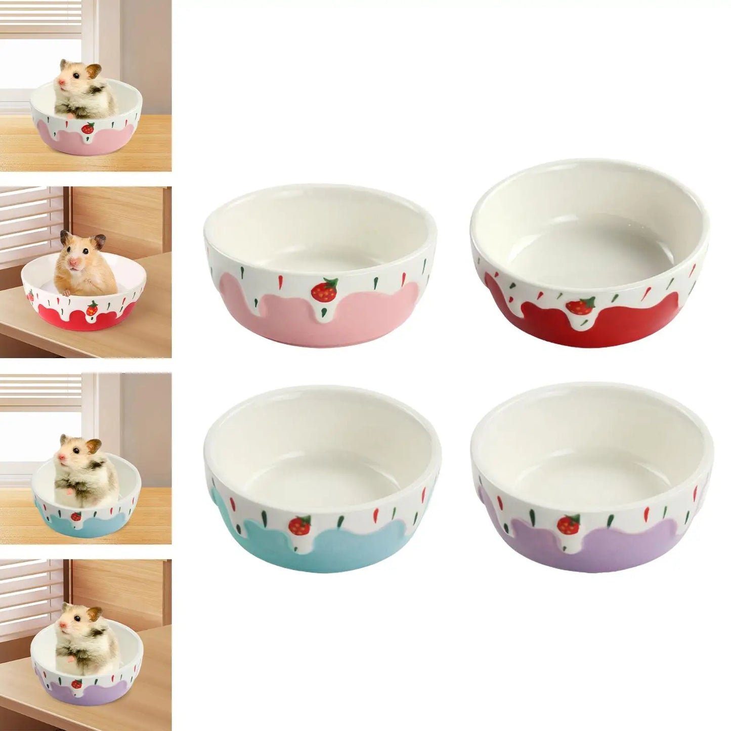 Hamster Food Bowl Easy to Clean Stable Anti Spill Portable Rabbit Food