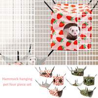 4Pcs Hamster Hammock Set Polyester Ferret Rat Hammock Set Soft