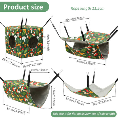 4Pcs Hamster Hammock Set Polyester Ferret Rat Hammock Set Soft