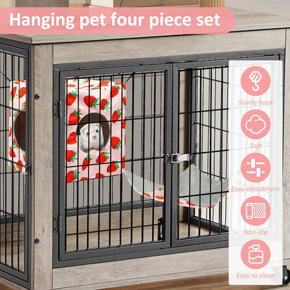 4Pcs Hamster Hammock Set Polyester Ferret Rat Hammock Set Soft