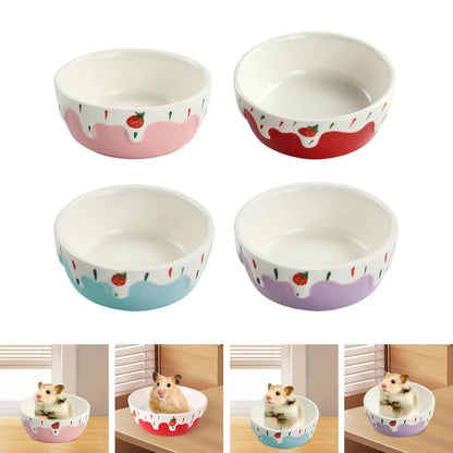 Hamster Food Bowl Easy to Clean Stable Anti Spill Portable Rabbit Food