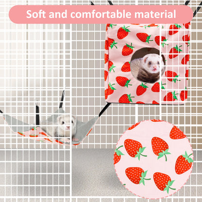 4Pcs Hamster Hammock Set Polyester Ferret Rat Hammock Set Soft