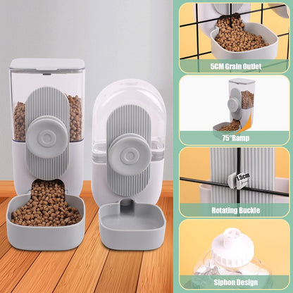 Hanging Automatic Pet Food And Water Dispenser Auto Gravity Rabbit Ferret Bunny Hedgehog Feeder And Water Dispenser Sets Cat Dog Food And Water Dispenser Food Bowl For Cage Hanging